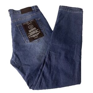 VGB Men's Vintage Genes Black Slim Fit Comfort French Terry Blue Denim 34X32 New